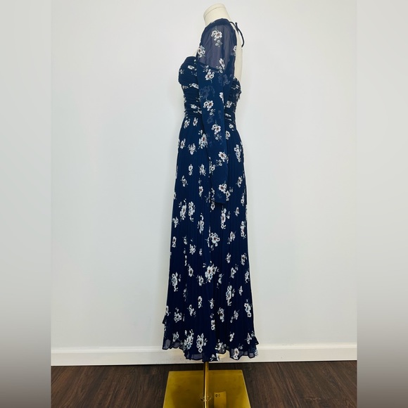 Self-Portrait Cutout Chiffon Midi Dress - Picture 6 of 12